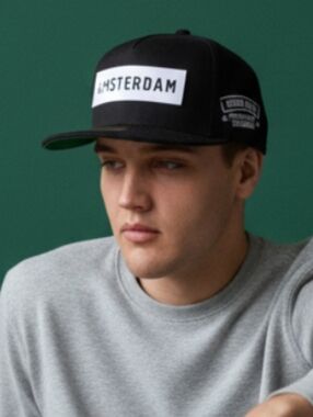 NWT. Amsterdam Robin Ruth Black LIMITED EDITION Trucker Hat Cap Adjustable